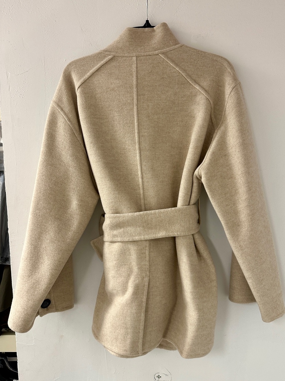 Ba&sh Beige Belted Wool-Blend Coat Jacket Lourthney Coat size Medium NWT - Picture 2 of 6